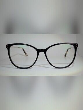 Nebulous. Black Cat-Eye Women's Glasses. Gloss Black Chrome.